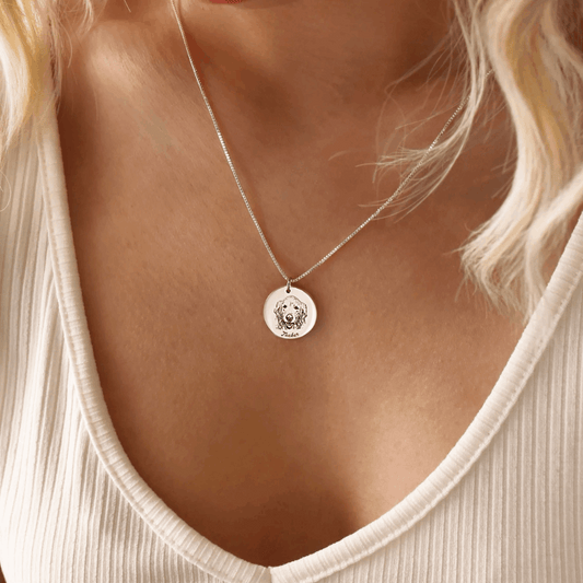 Custom Pet Portrait Name Necklace