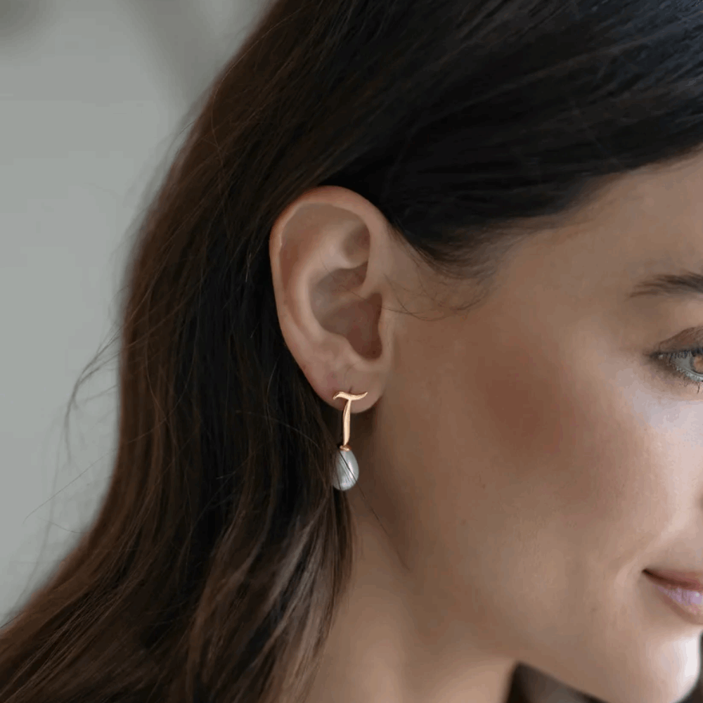 Calligraphed Initial Earring - Single