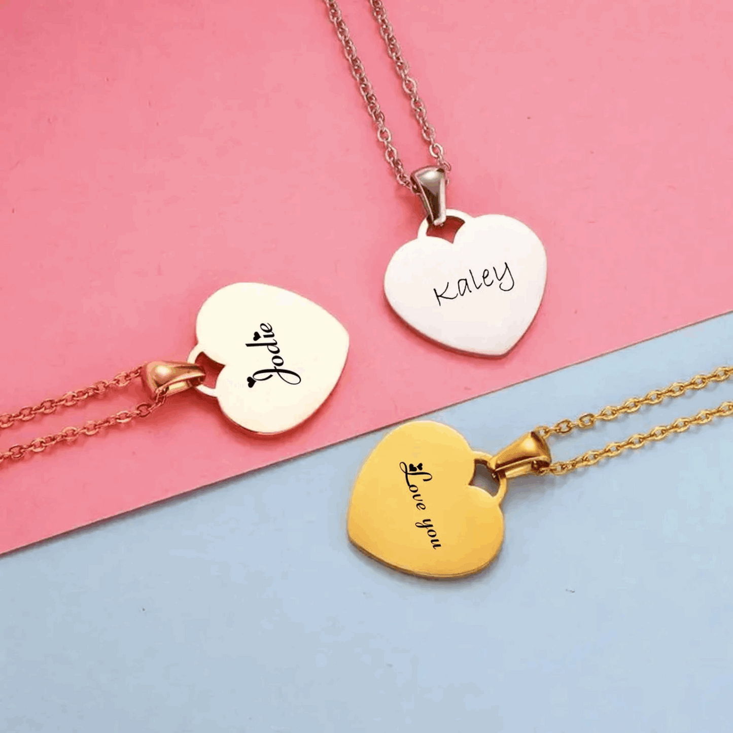 Personalized Engraved Heart Name Necklace