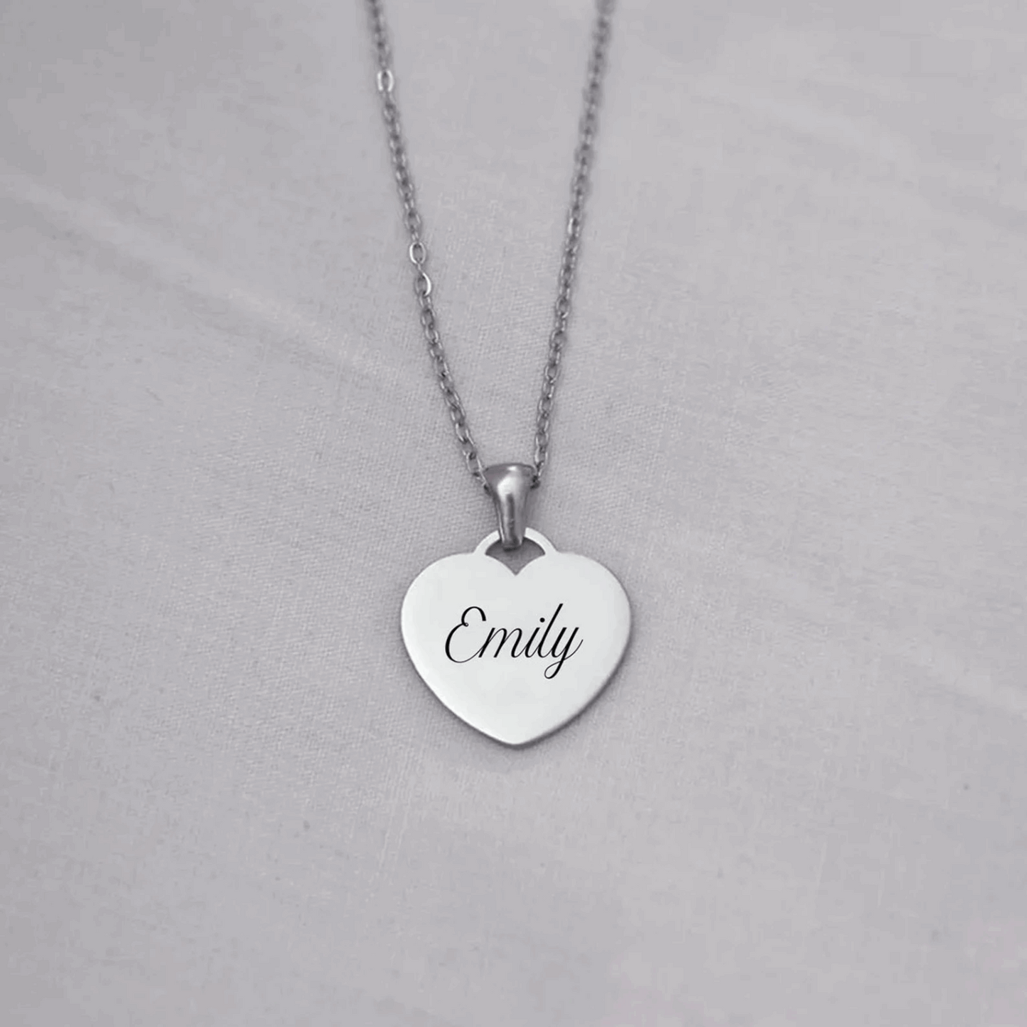 Personalized Engraved Heart Name Necklace