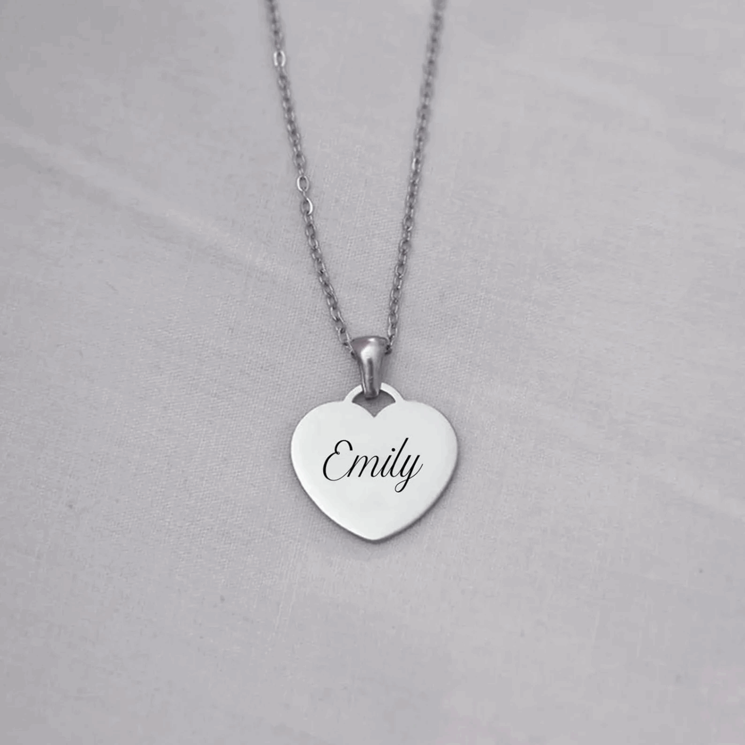 Personalized Engraved Heart Name Necklace