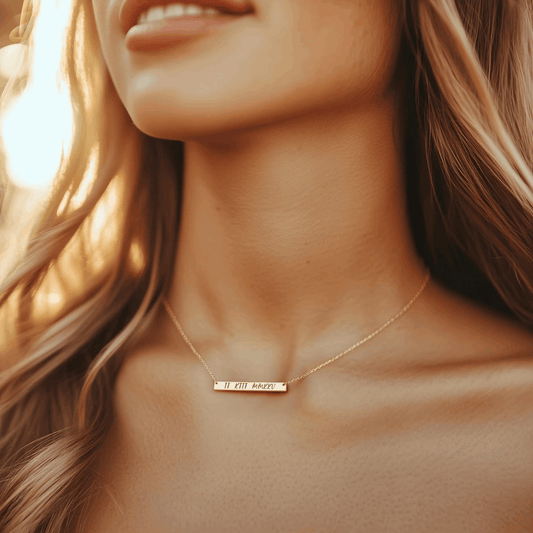 18K Gold Personalized Minimalist Bar Name Necklace