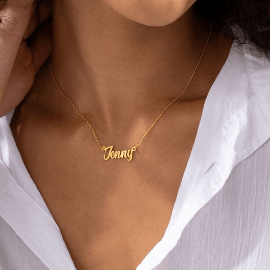 Custom Name Necklace, 18K Gold Silver Rose Gold Plating | Personalized Name Necklace