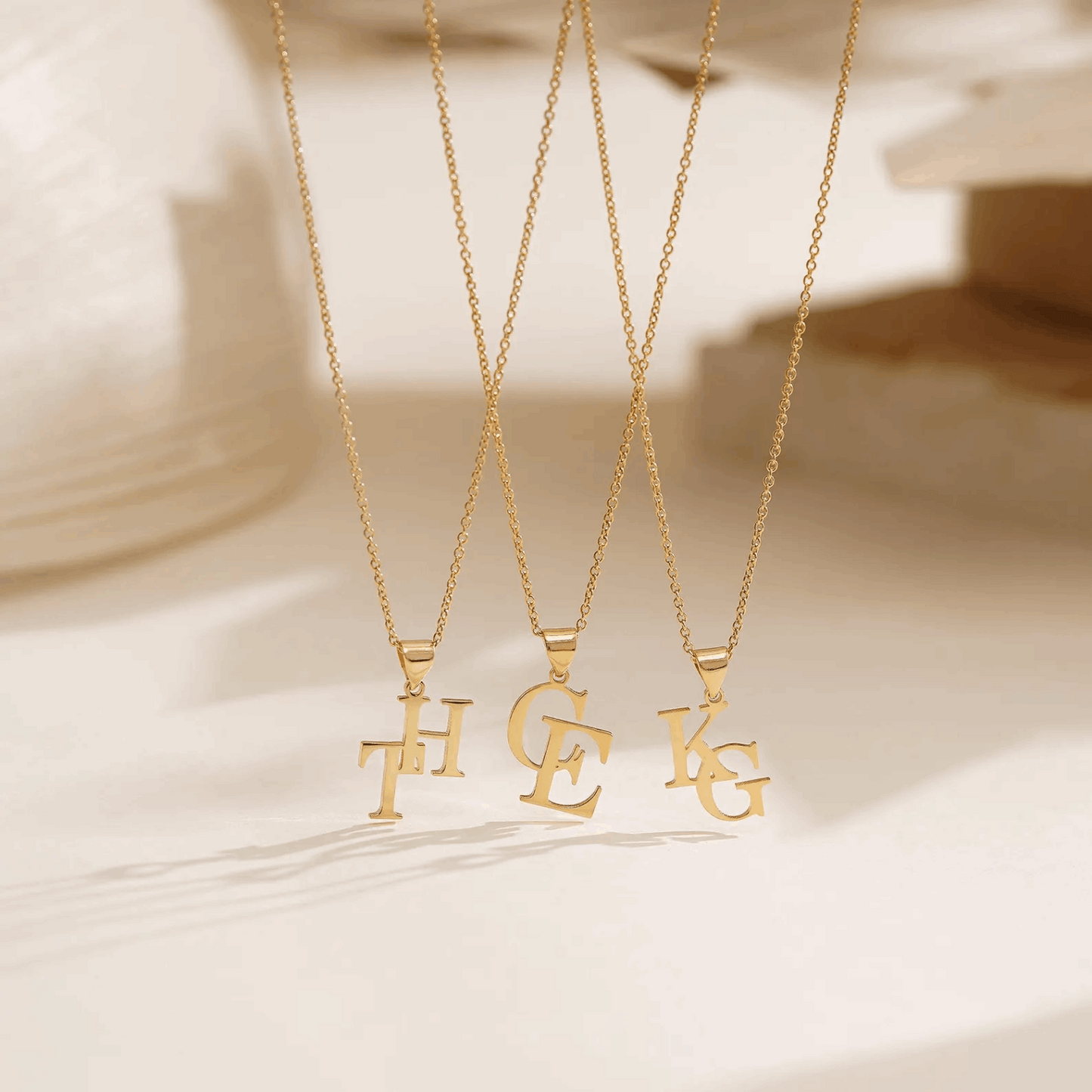 Double Initial Necklace, Two Letter Necklace