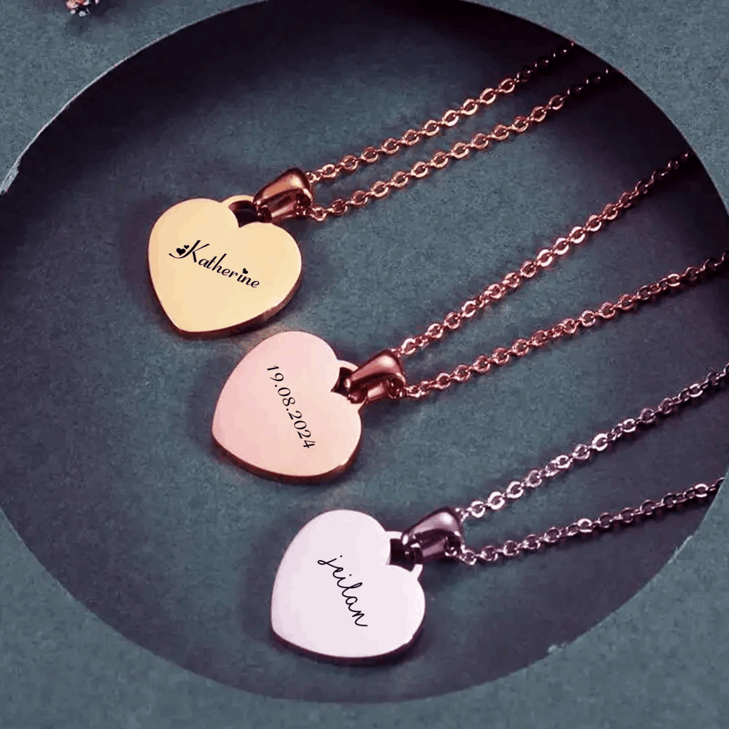 Personalized Engraved Heart Name Necklace