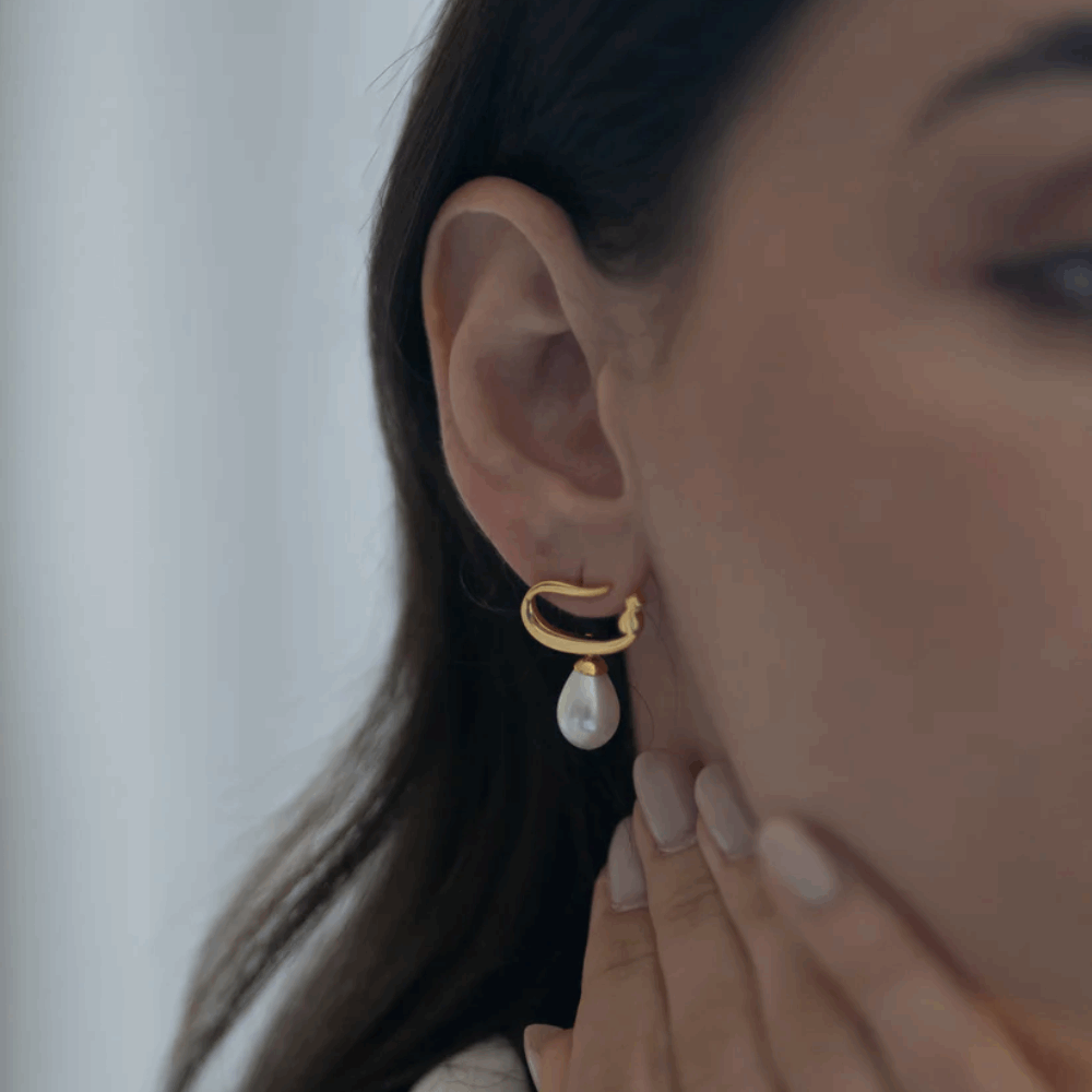 Calligraphed Initial Earring - Single