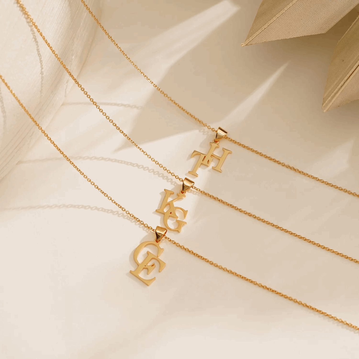 Double Initial Necklace, Two Letter Necklace