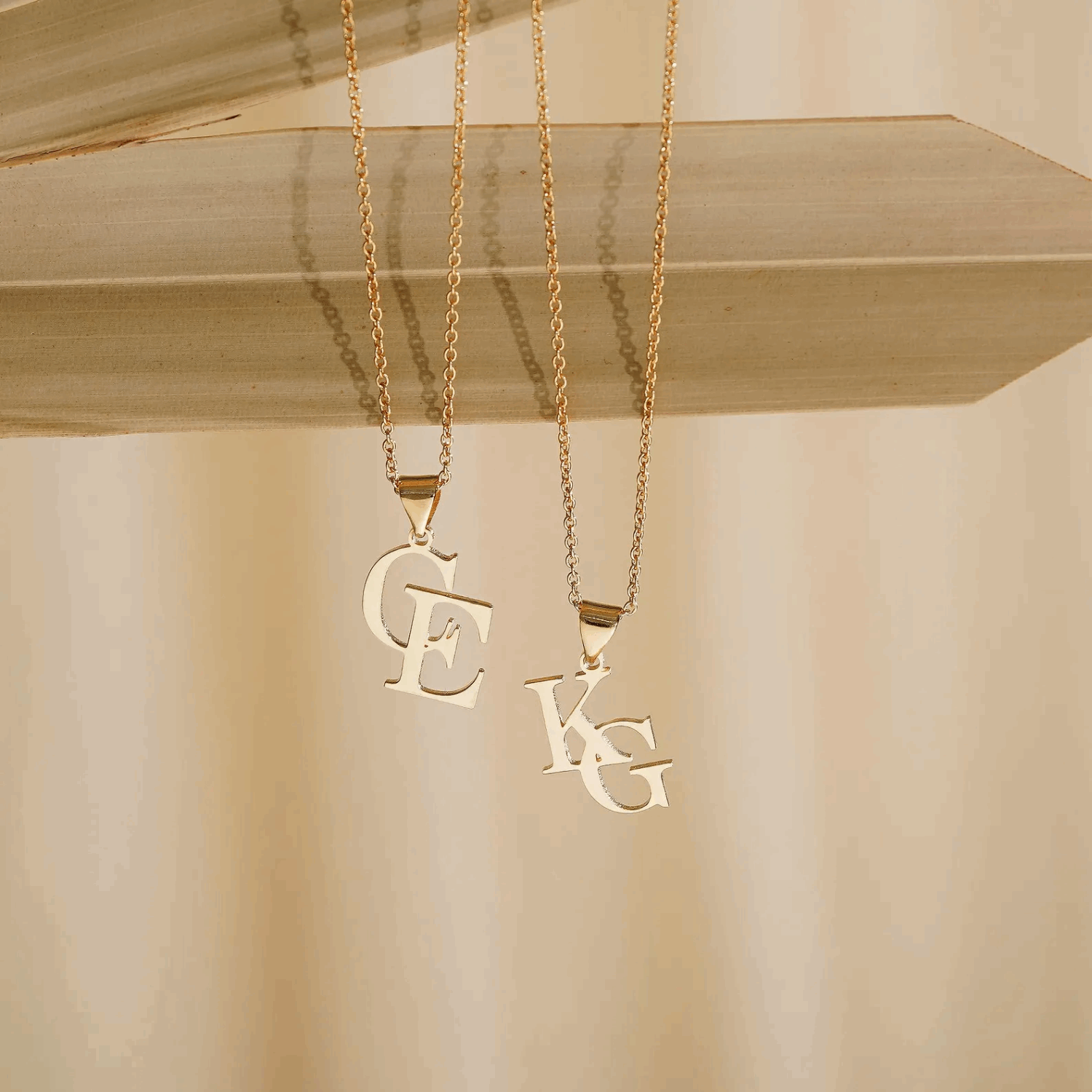 Double Initial Necklace, Two Letter Necklace