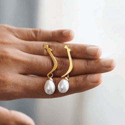 Calligraphed Initial Earring - Single