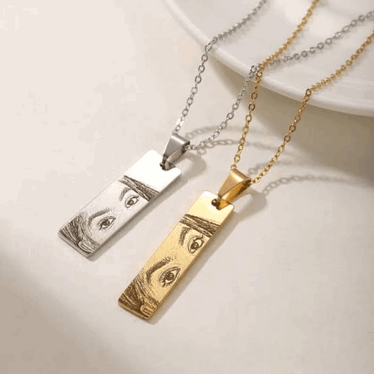 Personalized Metal Photo Necklace – Custom Image Pendant Jewelry